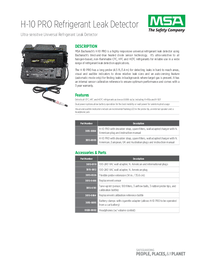 Thumbnail of document Data Sheet - H-10 PRO Refrigerant Leak Detector